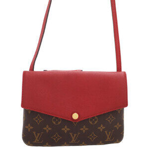 Louis Vuitton Monogram Leather Brown Twice Shoulder Bag
